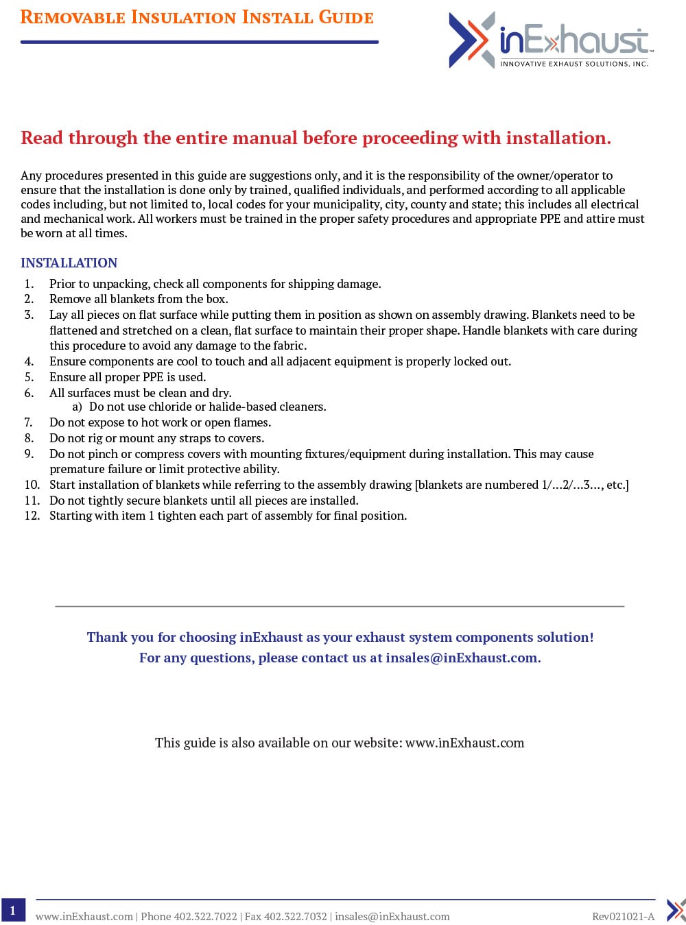 Inexhaust-insulation-install-guide
